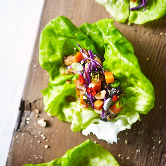 Asian Mushroom Lettuce Wraps