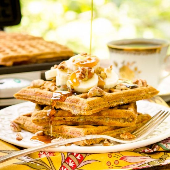 Spiced Banana Nut Waffles