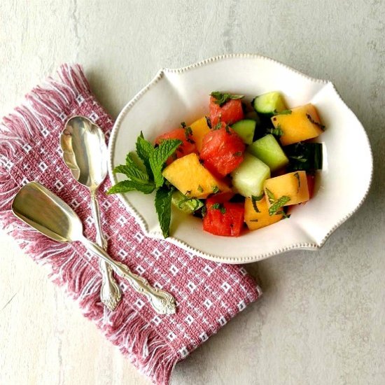 Minty Cucumber Melon Salad