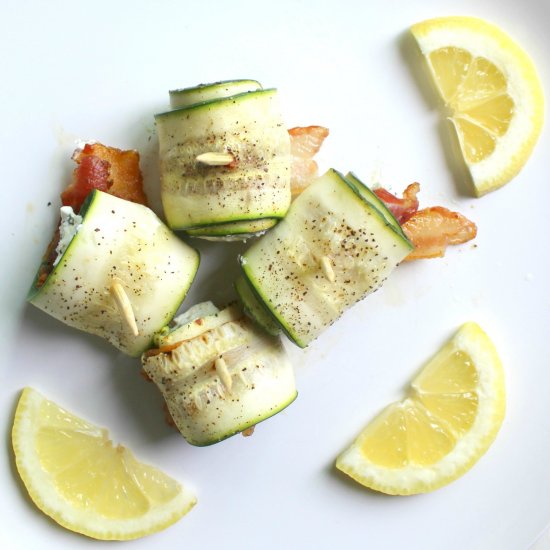 Zucchini Bacon Goat Cheese Roll Ups