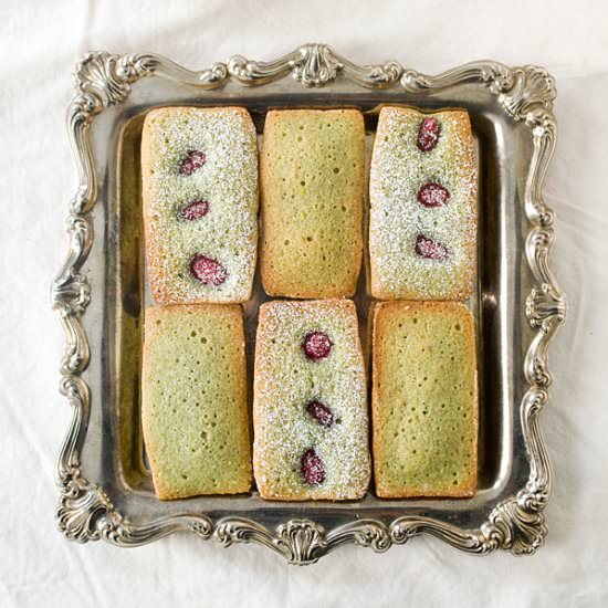 Pistachio Raspberry Financiers