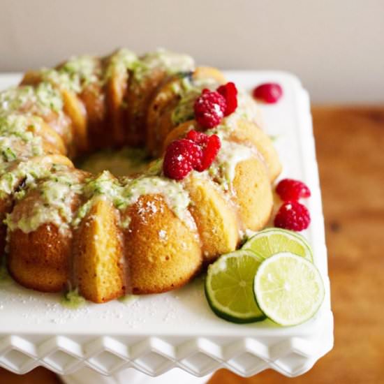 Raspberry Lime Bundt Cake