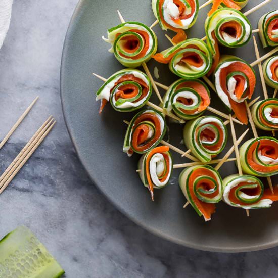 Smoked Salmon Cucumber Roll Ups