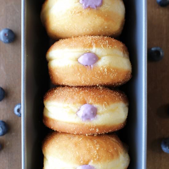 Blueberry Cream Cheese Doughnuts