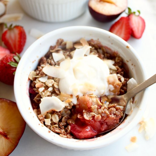 Plum Strawberry Oatmeal Crisp