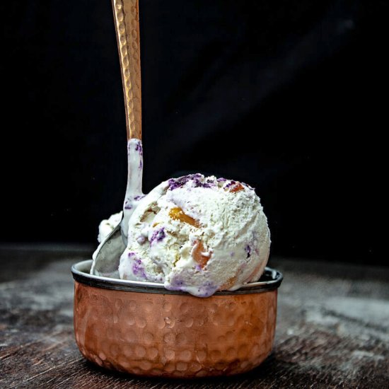 No Churn Peach Blueberry Ice-Cream