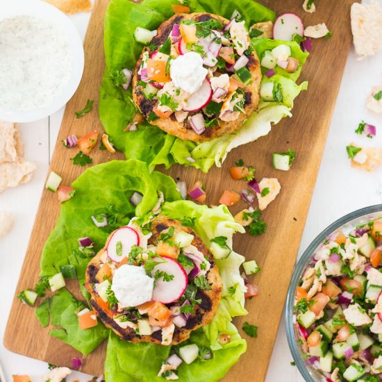 Mediterranean Burgers with Fattoush