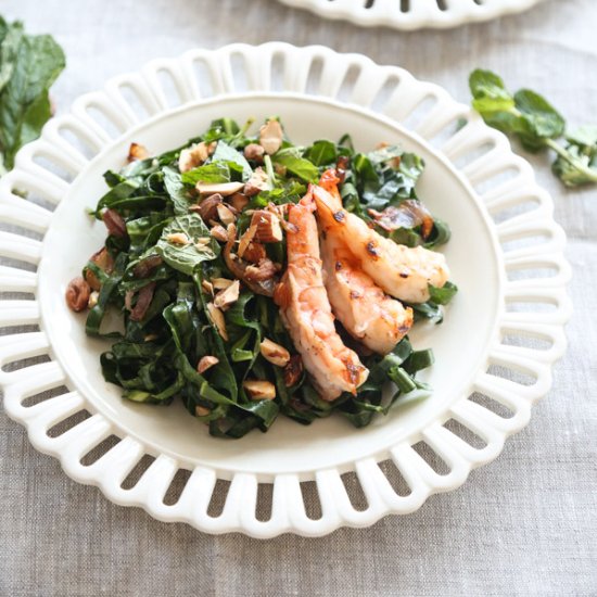 Vietnamese Shrimp + Collards Salad