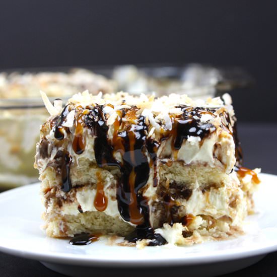 No Bake Samoa Cake