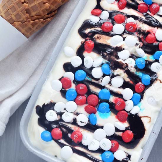 Red, White & Blue M&M Ice Cream