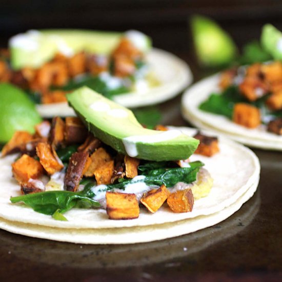 Cumin Roasted Sweet Potato Tacos