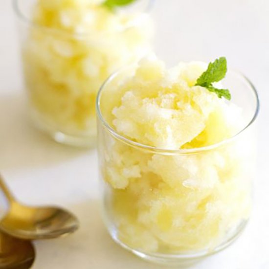 Pineapple Mint Granita with Rum