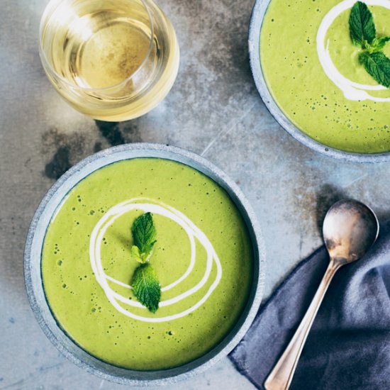 Chilled Green Gazpacho Soup