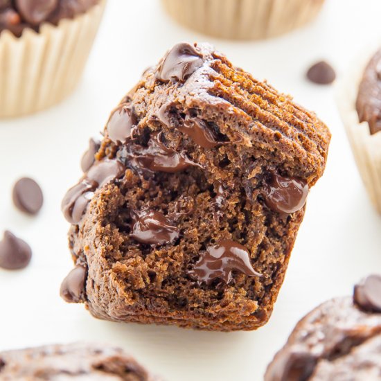 Double Chocolate Banana Muffins