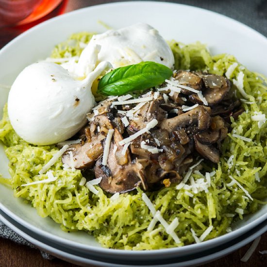 Pesto Spaghetti Squash with Burrata