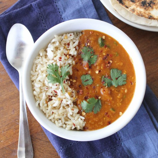 Pressure Cooker Red Lentil Curry.