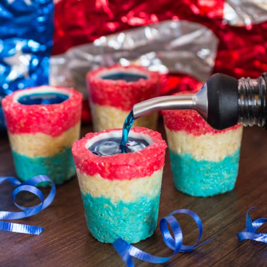 July 4th Rice Krispie Treat Shots