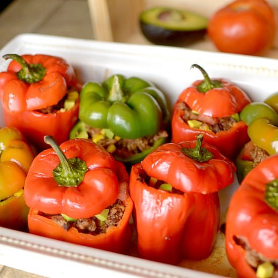 Burrito Bowl Stuffed Peppers