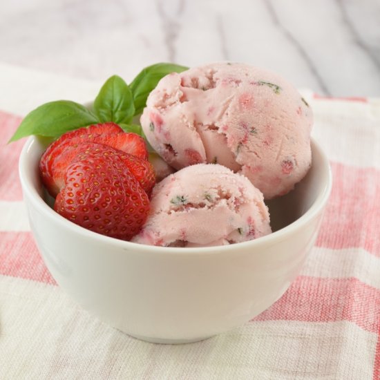 Strawberry-Basil Ice Cream