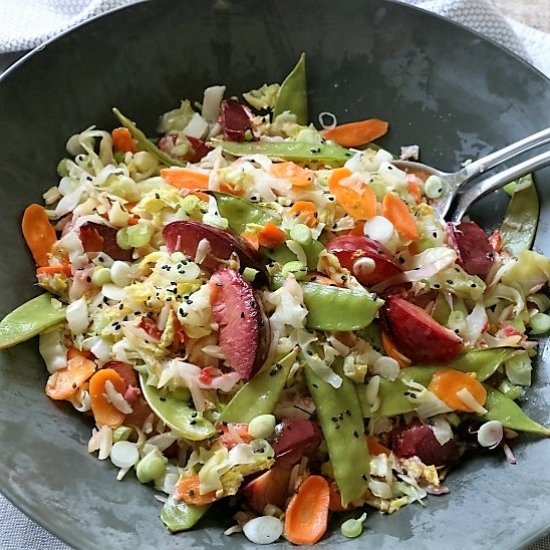 Roasted Cabbage & Plum Salad