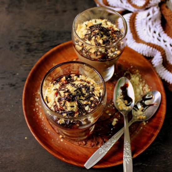 Eggless Coffee Biscuit Pudding