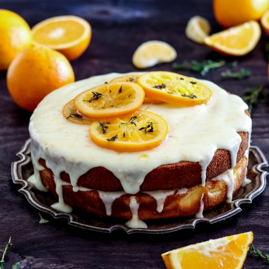 Orange tea cake & yoghurt frosting