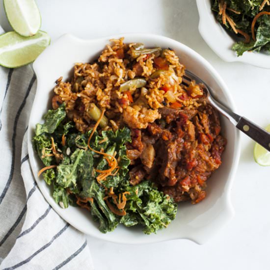 Spicy seitan sofrito bowls