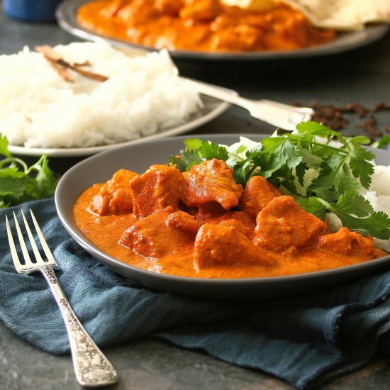 Butter chicken with fragrant rice