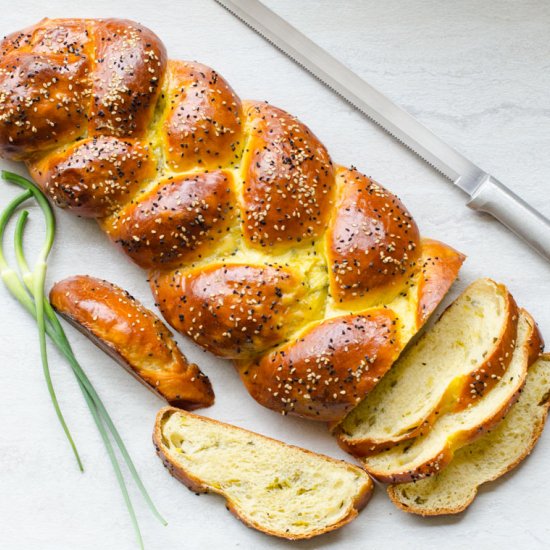 Garlic Scape and Leek Challah