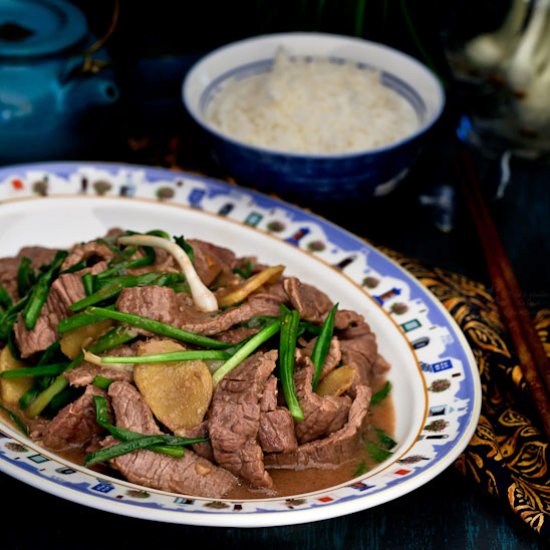 Ginger Scallion Beef Stir Fry