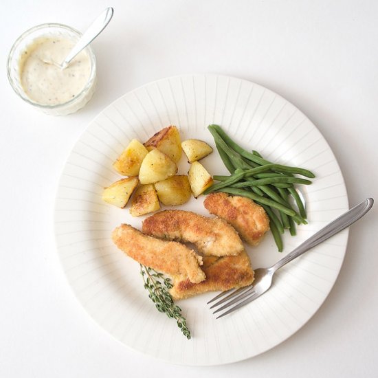 Chicken Goujons with Mustard Sauce