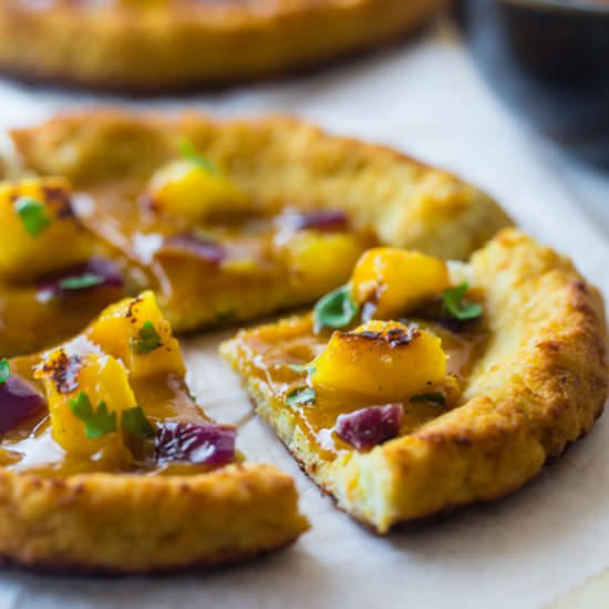 Paleo Mango Curry Cauliflower Pizza