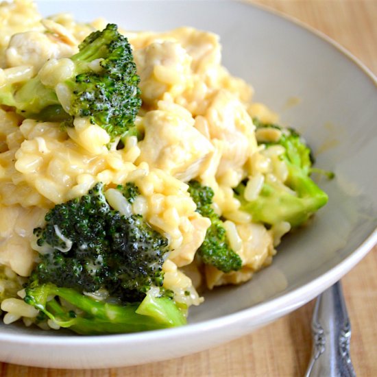 Chicken, Broccoli, Cheddar Risotto