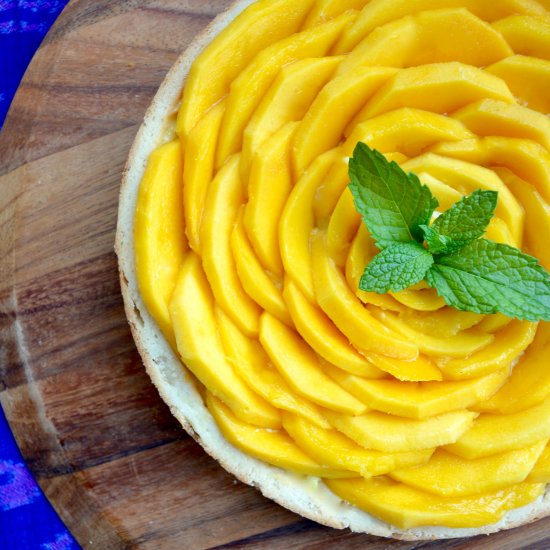 Mango Flower Custard Tart