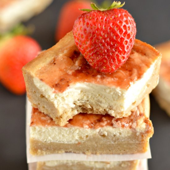 Greek Strawberry Cheesecake Bars