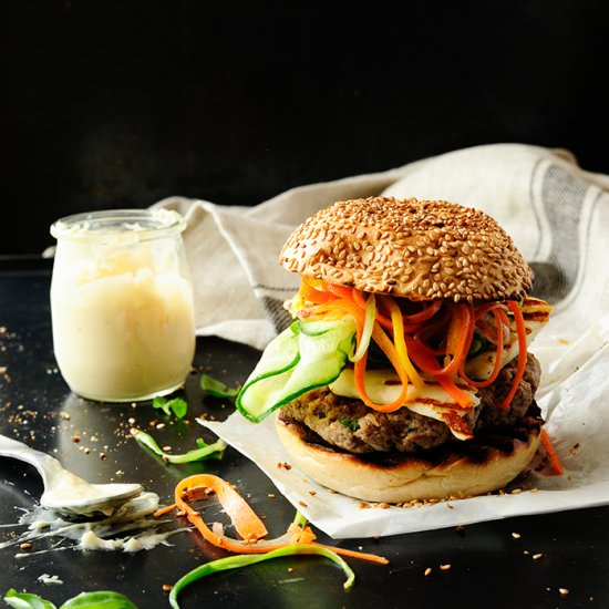 Beef Burgers with Grilled Halloumi