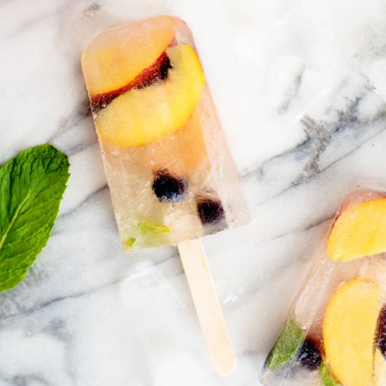 Boozy Peach Sangria Popsicles