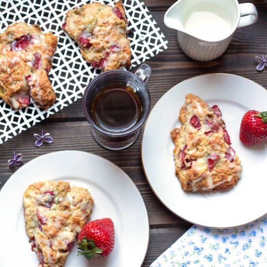 Strawberry Matcha Chocolate Scones