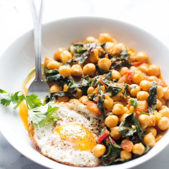 Chickpea Skillet with Tomato Greens