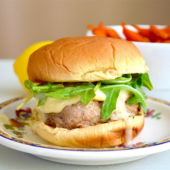 Basil Lemon Turkey Burgers