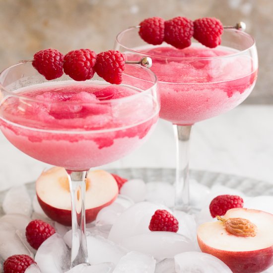 Raspberry Peach Frosé (Frozen Rosé)