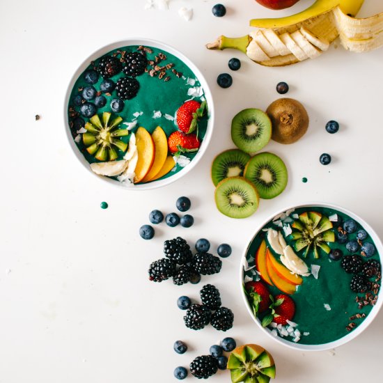 Rainbow Green Smoothie Bowls