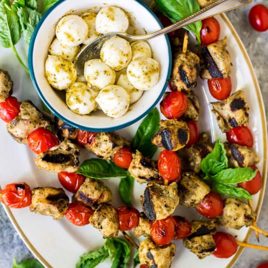 Grilled Pesto Chicken Skewers