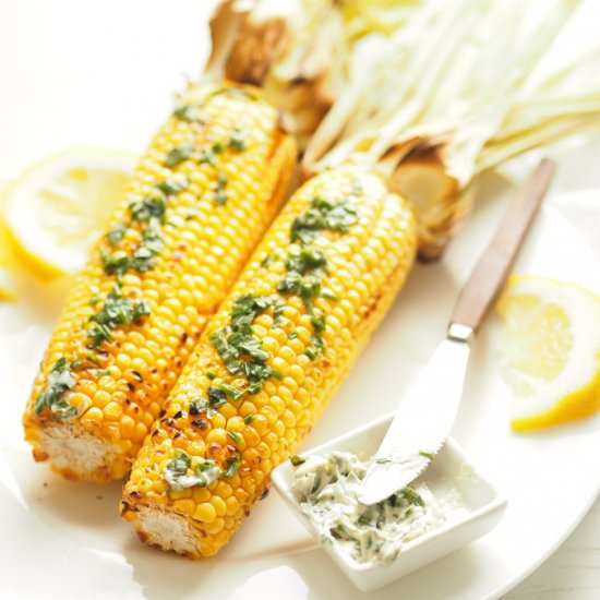 Grilled Corn with Herb Butter