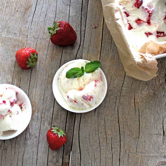 Lime and Strawberries Ice Cream