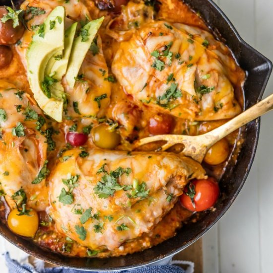 Inside Out Chicken Enchiladas