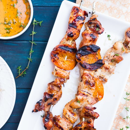 Grilled Chicken & Apricot Skewers