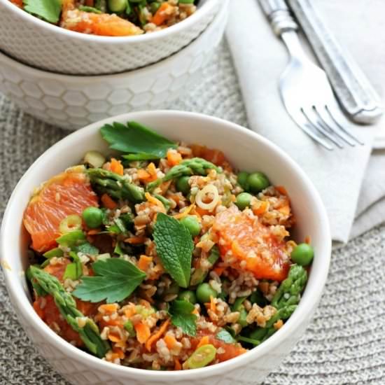 Orange Tabbouleh with Spring Veg