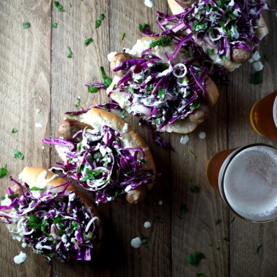 Sausage with cabbage slaw