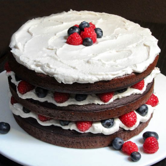 Patriotic Paleo Chocolate Cake